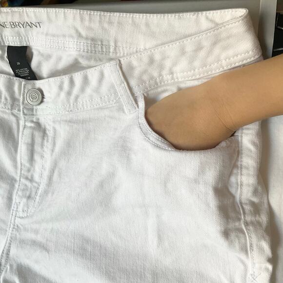 Lane Bryant Crop Genius Fit Women Denim Straight Leg Jeans size 20, White - Picture 7 of 12